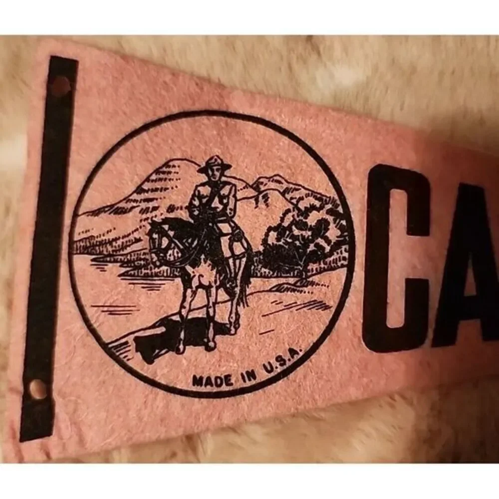Vintage‎ Canada Travel Souvenir Mini-Pennant, Horse And Rider